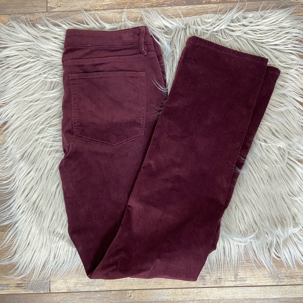 Loft‎ Made and Love Corduroy Skinny Pants Size 28/6 Burgundy Preppy Grunge
